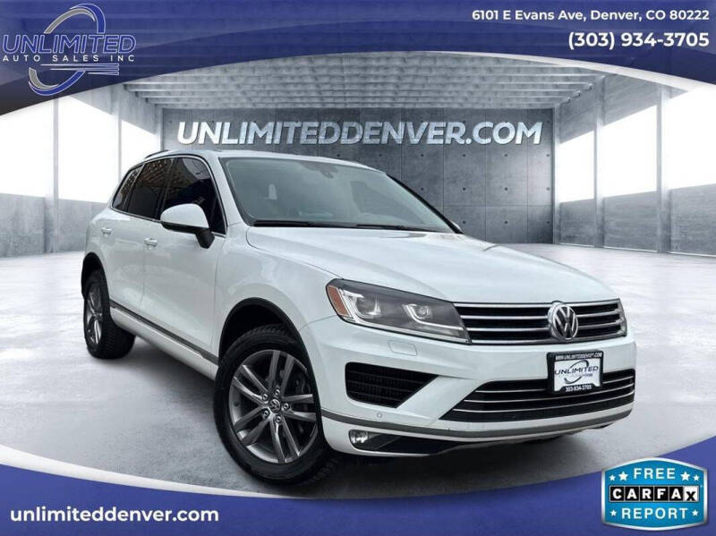 2015 Volkswagen Touareg for sale at Unlimited Auto Sales in Denver CO