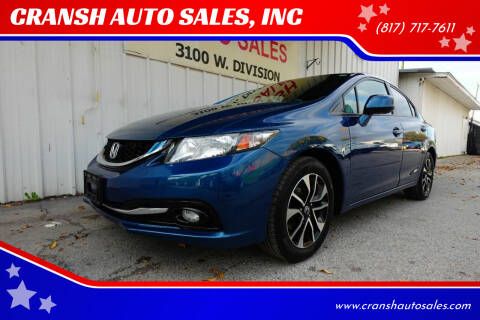 2013 Honda Civic for sale at CRANSH AUTO SALES, INC in Arlington TX
