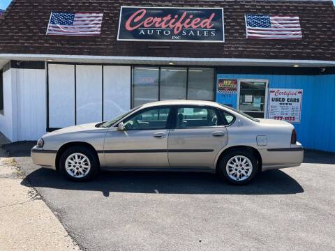 2002 Chevrolet Impala for sale at Certified Auto Sales, Inc in Lorain OH