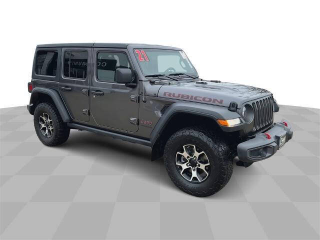 Used 2021 Jeep Wrangler Unlimited Rubicon with VIN 1C4HJXFN3MW515671 for sale in Waterloo, IA