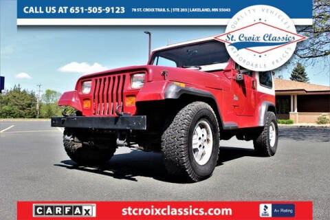 1991 Jeep Wrangler for sale at St. Croix Classics in Lakeland MN