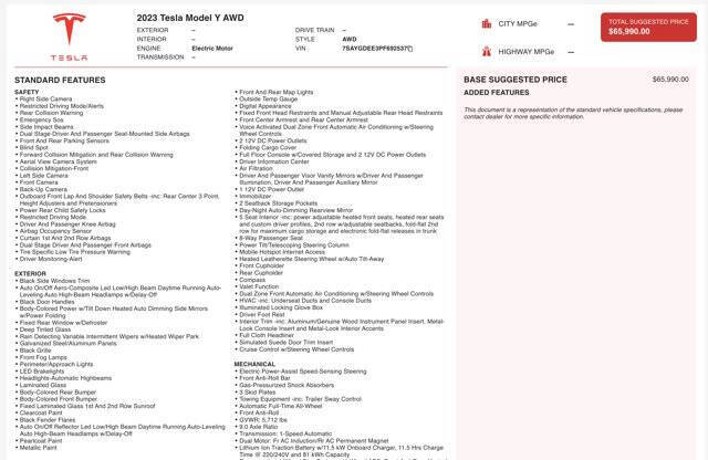 2023 Tesla Model Y Long Range