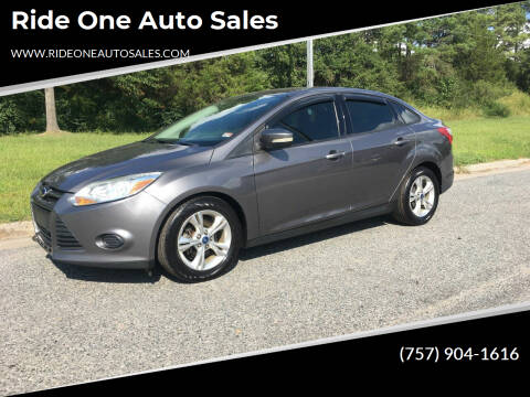 2013 Ford Focus for sale at Ride One Auto Sales in Norfolk VA