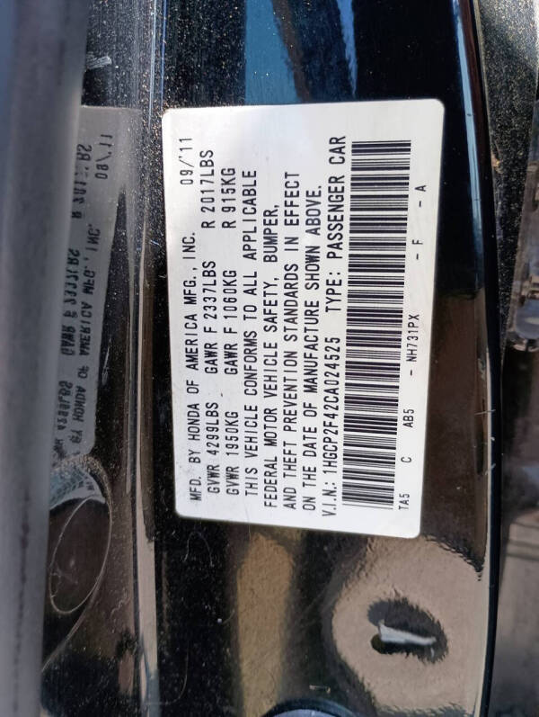 2012 Honda Accord LX-P