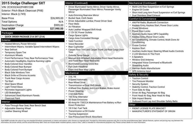 2015 Dodge Challenger SXT