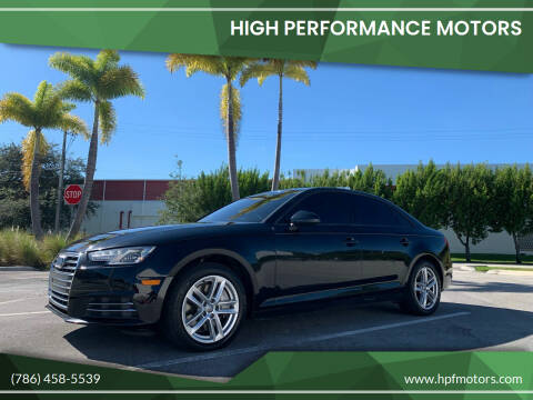 2017 Audi A4 for sale at HIGH PERFORMANCE MOTORS in Hollywood FL