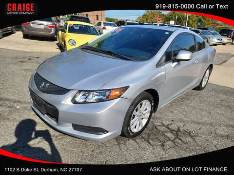 2012 Honda Civic for sale at CRAIGE MOTOR CO in Durham NC