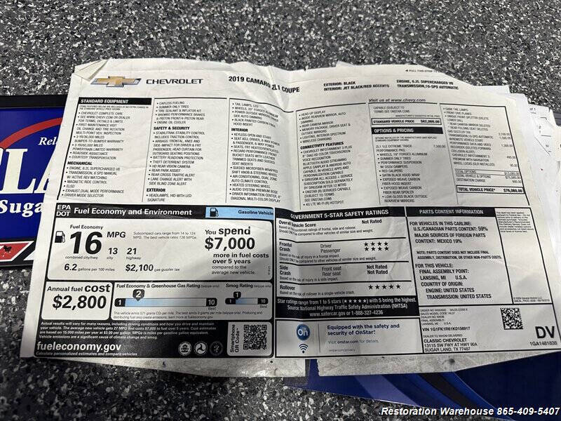 2019 Chevrolet Camaro ZL1