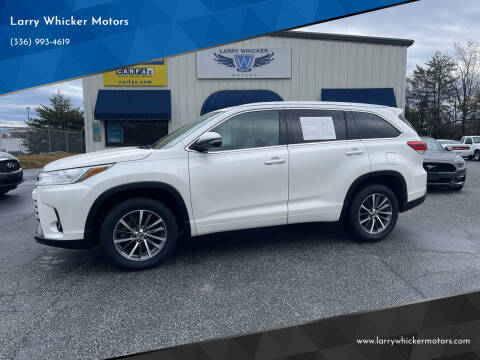 2018 Toyota Highlander for sale at Larry Whicker Motors in Kernersville NC