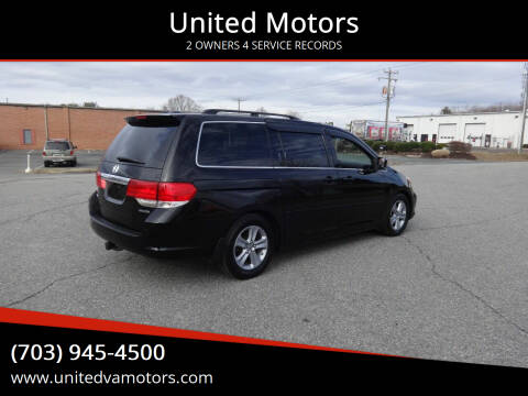 2010 Honda Odyssey for sale at United Motors in Fredericksburg VA