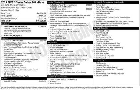 2019 BMW 5 Series 540i xDrive