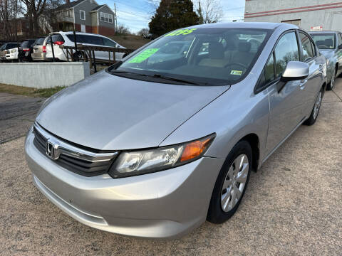2012 Honda Civic for sale at Motley's Auto World in Danville VA