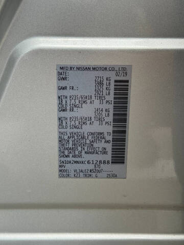 2019 Nissan Pathfinder SV