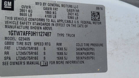 2017 GMC Savana 2500