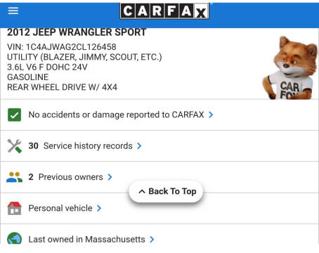 2012 Jeep Wrangler Sport