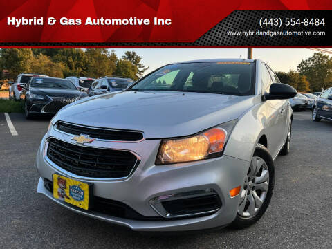 2016 Chevrolet Cruze Limited for sale at Hybrid & Gas Automotive Inc in Aberdeen MD