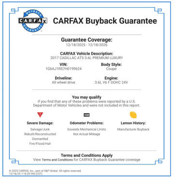 2017 Cadillac ATS 3.6L Premium Luxury