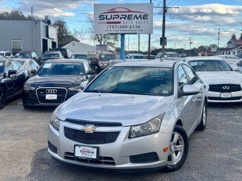 2013 Chevrolet Cruze for sale at Supreme Auto Sales in Chesapeake VA