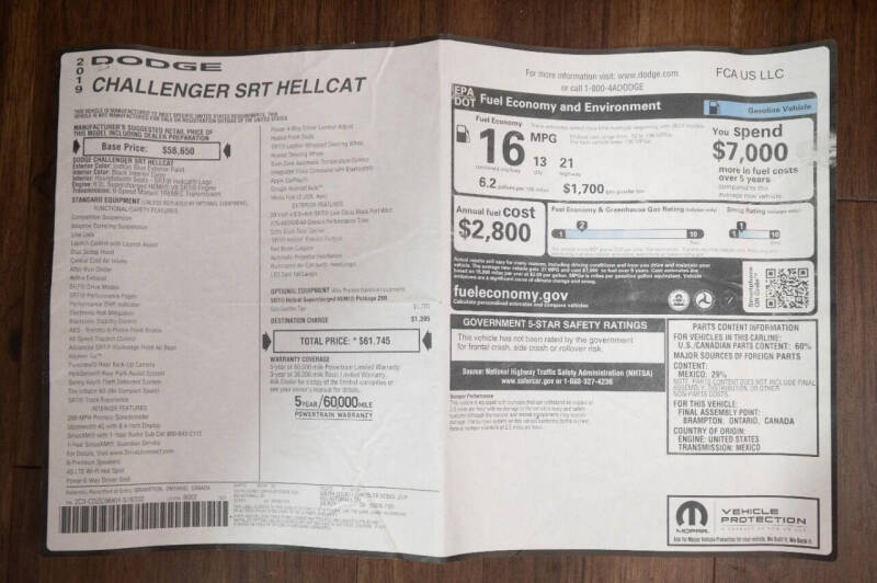 2019 Dodge Challenger SRT Hellcat