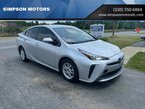 2019 Toyota Prius for sale at SIMPSON MOTORS in Youngstown OH