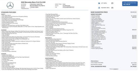 2020 Mercedes-Benz CLA CLA 250