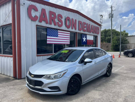 2017 Chevrolet Cruze for sale at Cars On Demand 3 in Pasadena TX