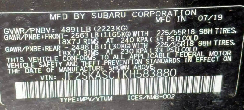 2019 Subaru Forester Limited