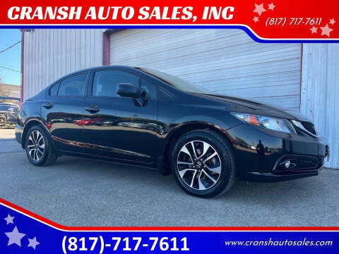 2013 Honda Civic for sale at CRANSH AUTO SALES, INC in Arlington TX