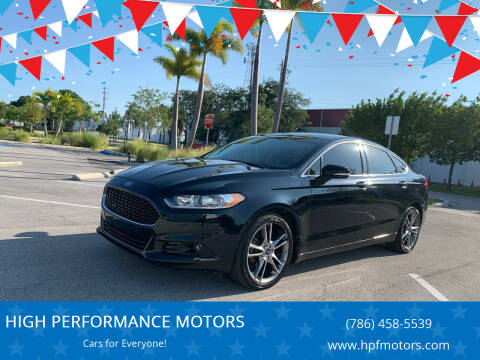 2014 Ford Fusion for sale at HIGH PERFORMANCE MOTORS in Hollywood FL