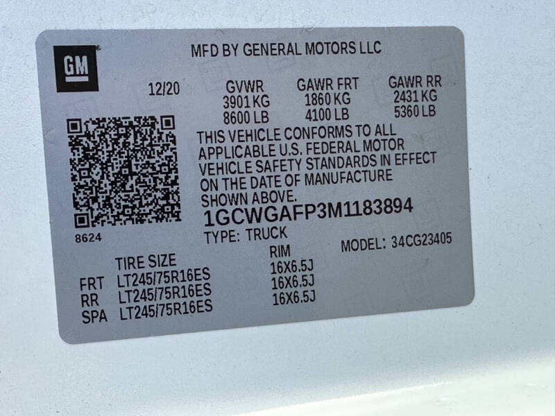 2021 Chevrolet Express 2500