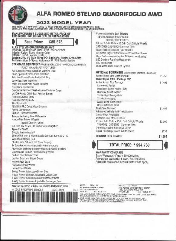 2023 Alfa Romeo Stelvio Quadrifoglio