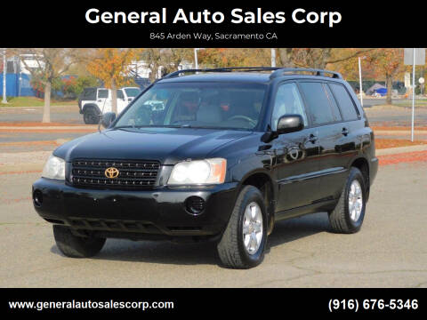 2001 Toyota Highlander for sale at General Auto Sales Corp in Sacramento CA