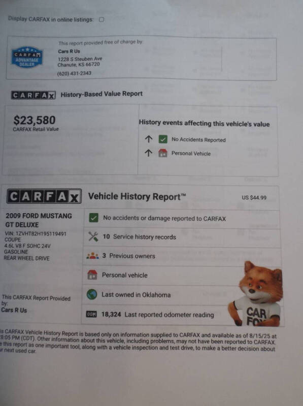 2009 Ford Mustang GT Deluxe
