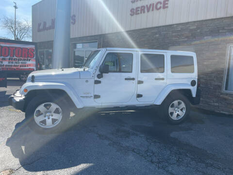 2012 Jeep Wrangler Unlimited for sale at K B Motors in Clearfield PA