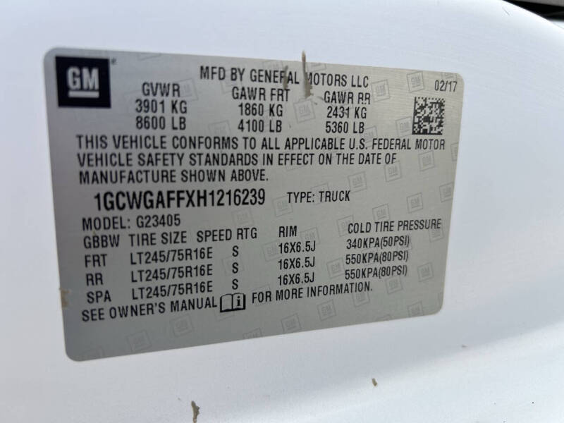 2017 Chevrolet Express 2500