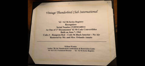 1962 Ford Thunderbird