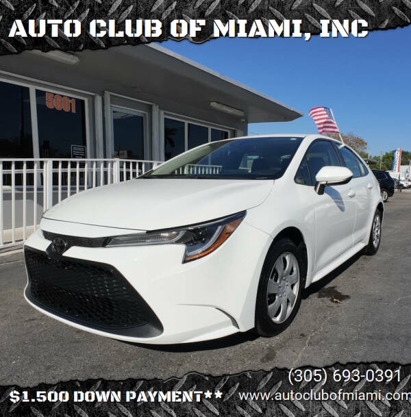 2020 Toyota Corolla for sale at AUTO CLUB OF MIAMI, INC in Miami FL