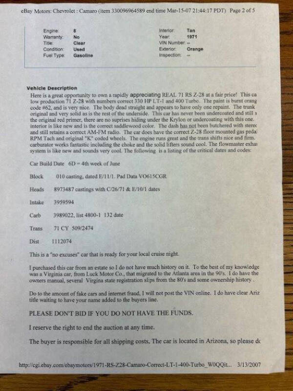 1971 Chevrolet Camaro