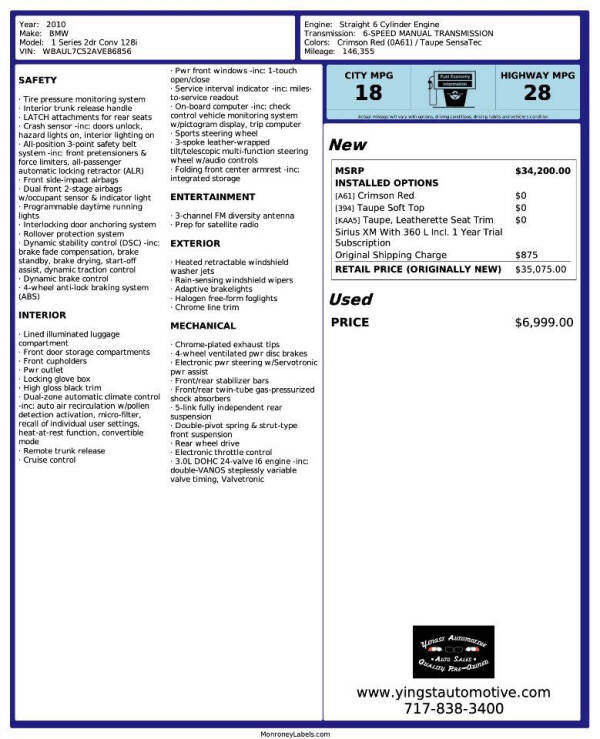 2010 BMW 1 Series 128i