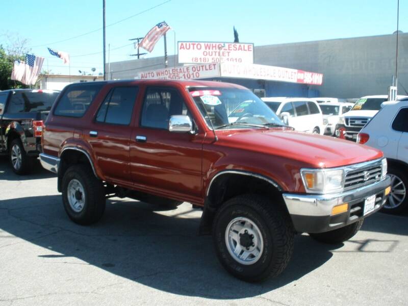1992 Toyota 4Runner for sale at AUTO WHOLESALE OUTLET in North Hollywood CA