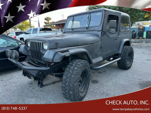 1991 Jeep Wrangler for sale at CHECK AUTO, INC. in Tampa FL