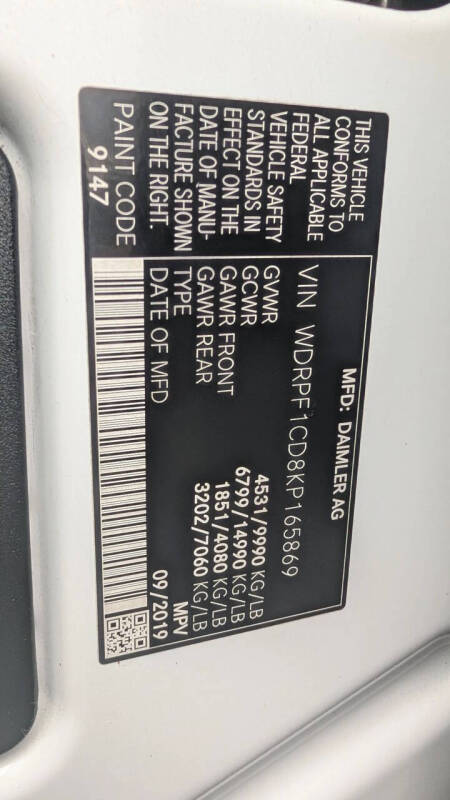 2019 Freightliner Sprinter