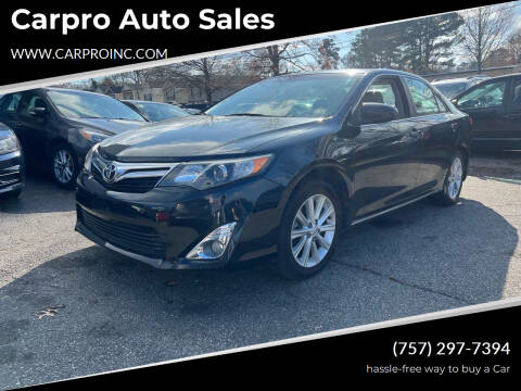 2012 Toyota Camry for sale at Carpro Auto Sales in Chesapeake VA