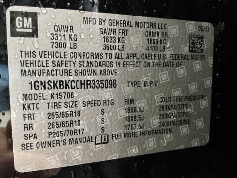 2017 Chevrolet Tahoe LT