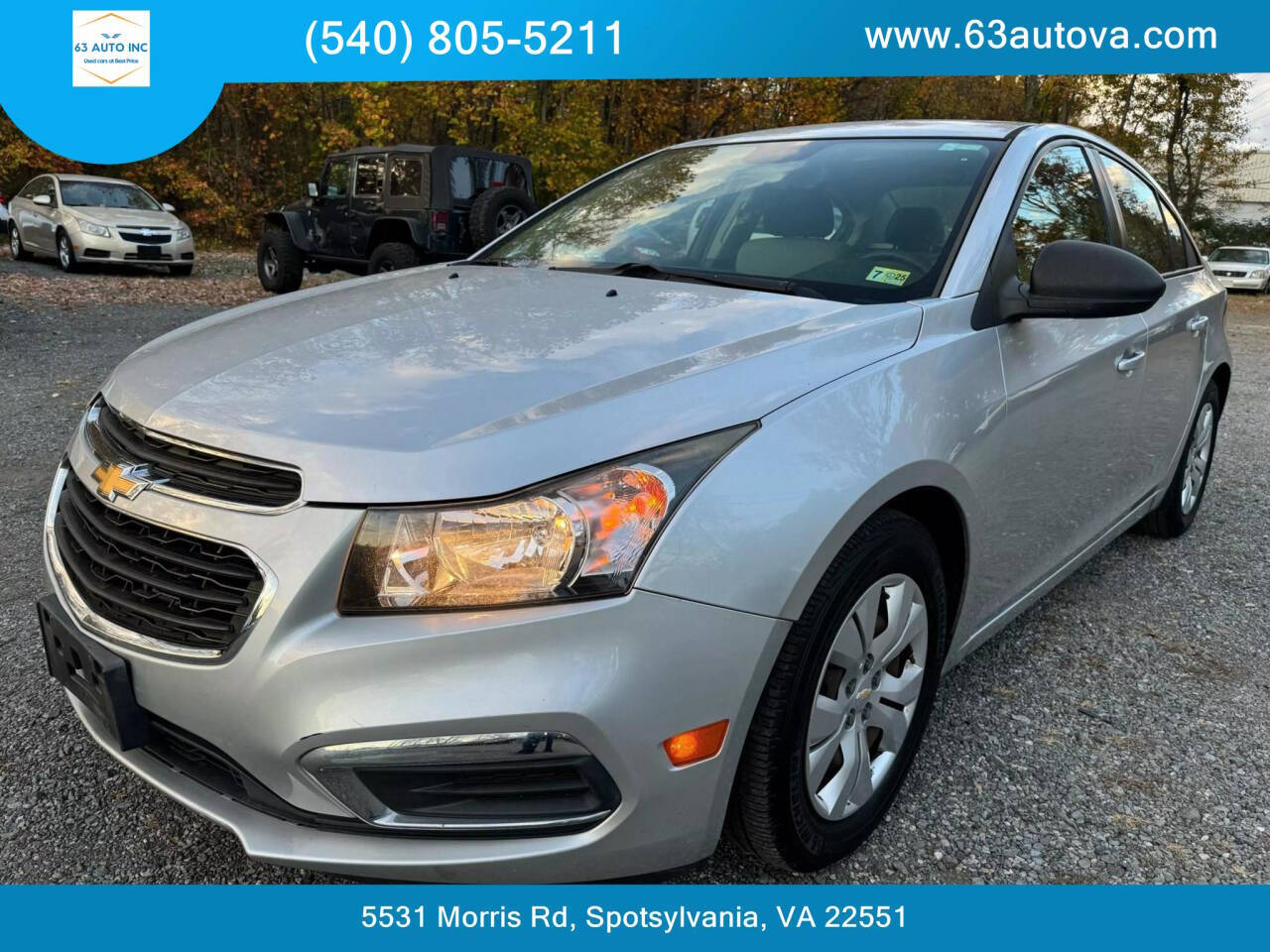 2015 Chevrolet Cruze for sale at 63 Auto Inc in Spotsylvania, VA