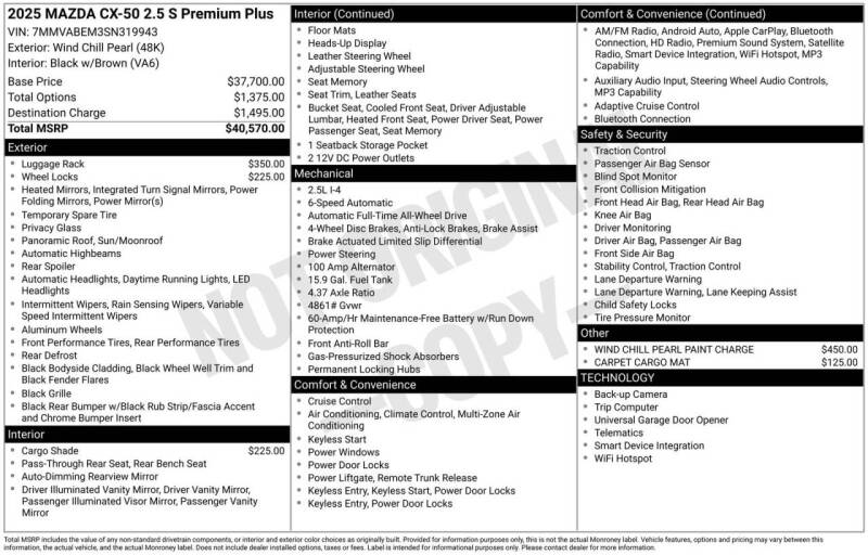 2025 Mazda CX-50 2.5 S Premium Plus