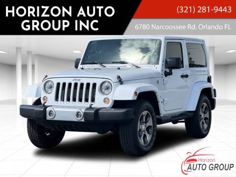 2018 Jeep Wrangler JK for sale at HORIZON AUTO GROUP INC in Orlando FL