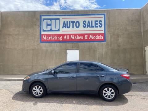 2016 Toyota Corolla for sale at C U Auto Sales in Albuquerque NM