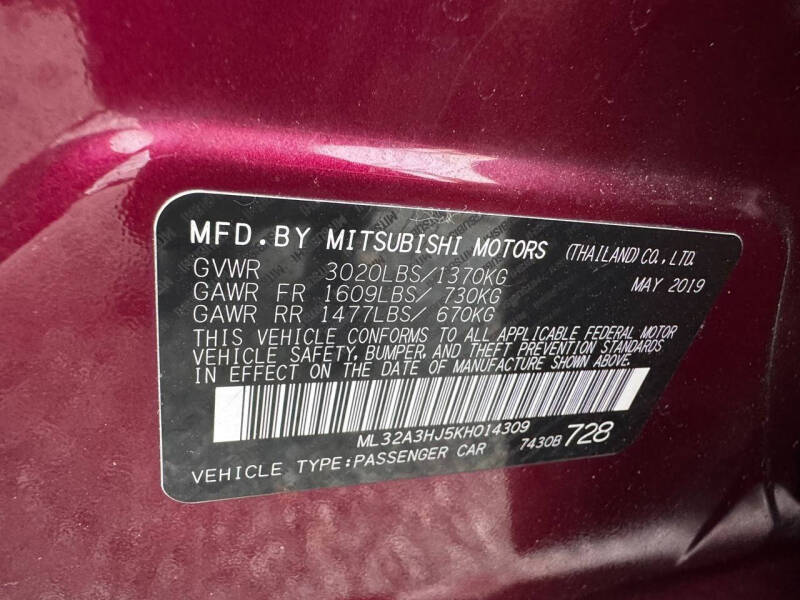 2019 Mitsubishi Mirage ES