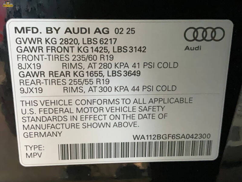 2025 Audi Q6 e-tron Premium